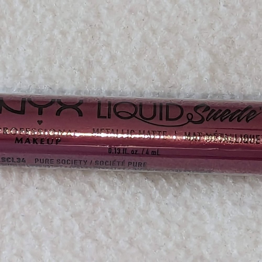 Pure Society (Deep Violet With Blue Pearl) Liquid Suede Metallic Matte Lipstick - Picture 7 of 14